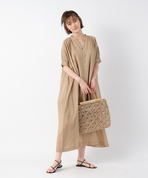 「RIVE DROITE」 半袖ワンピース FREE ベージュ レディース_画像9