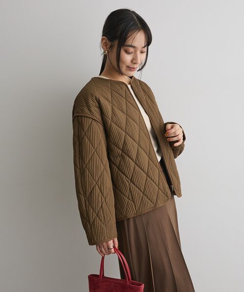 美品　RBS キルティングAラインコート　カーキ アーバンリサーチ ドアーズ URBAN RESEARCH DOORS LIFE STYLE TAILOR