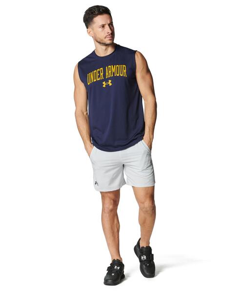 「UNDER ARMOUR」 ノースリーブトップス S ネイビー メンズ_画像3