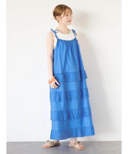 「ehka sopo」 キャミソールワンピース F オフホワイト レディース_画像4