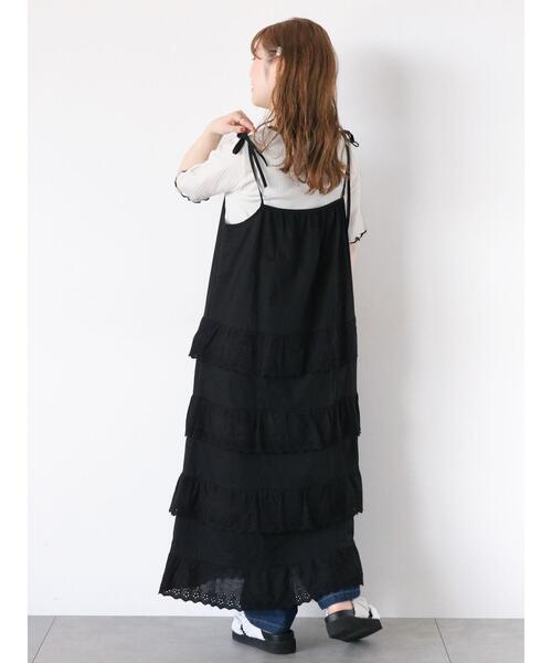 「ehka sopo」 キャミソールワンピース F オフホワイト レディース_画像6