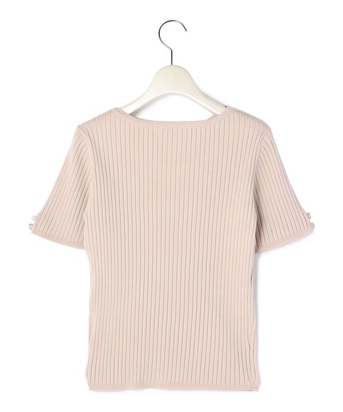 「LAISSE PASSE」 半袖ニット MEDIUM ピンクベージュ レディース_画像9