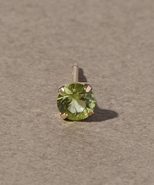 JUPITER ピアス 「片耳」「K10」天然石ラウンドカット一粒ピアス/定番