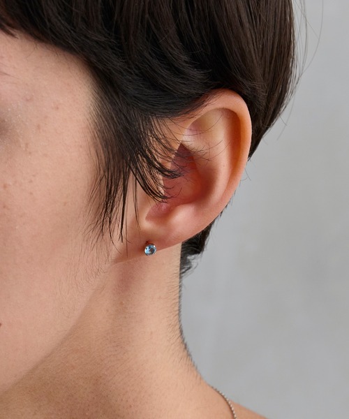 JUPITER ピアス 「片耳」「K10」天然石ラウンドカット一粒ピアス/定番