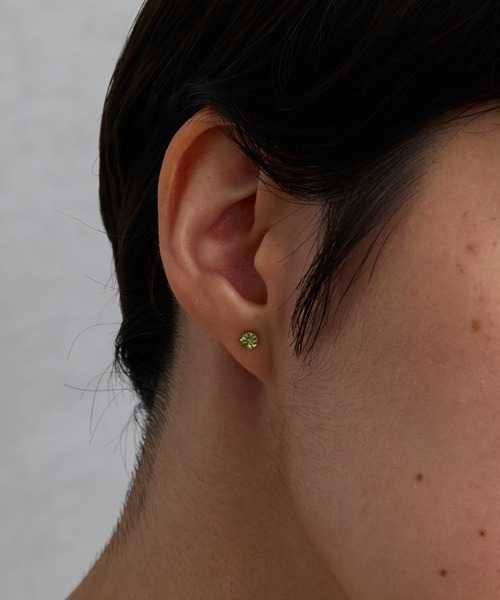 JUPITER ピアス 「片耳」「K10」天然石ラウンドカット一粒ピアス/定番