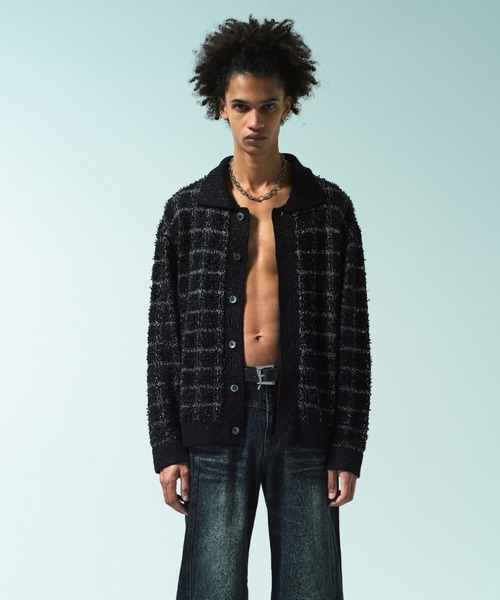 Camphor wood セーター ニット RAME TWEED KNIT L/S SHIRT / ラメ