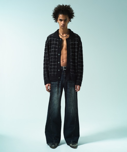 Camphor wood セーター ニット RAME TWEED KNIT L/S SHIRT / ラメ