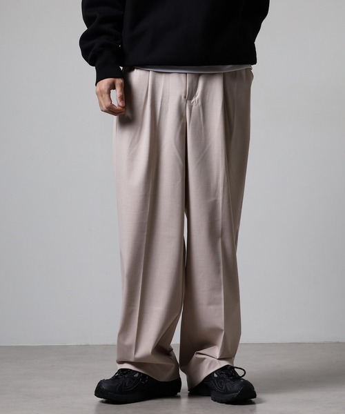 OMNES（オムネス） スラックス TRストレッチタックワイドパンツ メンズ