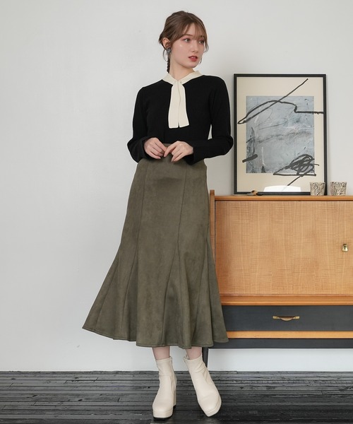 「ASTORIA ODIER」 長袖ニット MEDIUM ホワイト×ブラック レディース_画像6