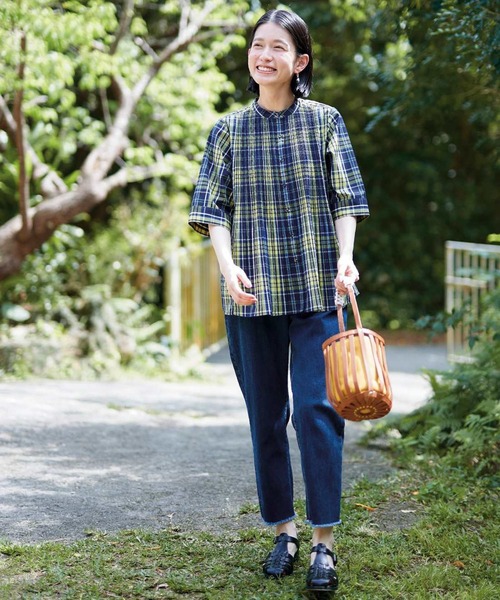 「Sunny clouds」 7分袖ブラウス LARGE イエロー系その他 レディース_画像3