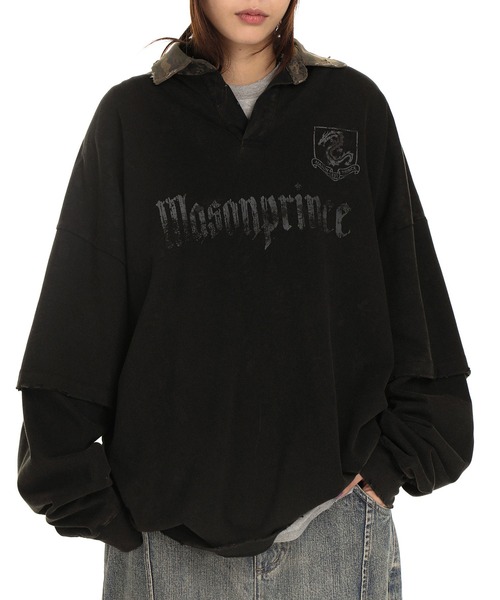 MASONPRINCE 長袖ポロシャツ S ブラック メンズ : ZOZOTOWN Yahoo!店