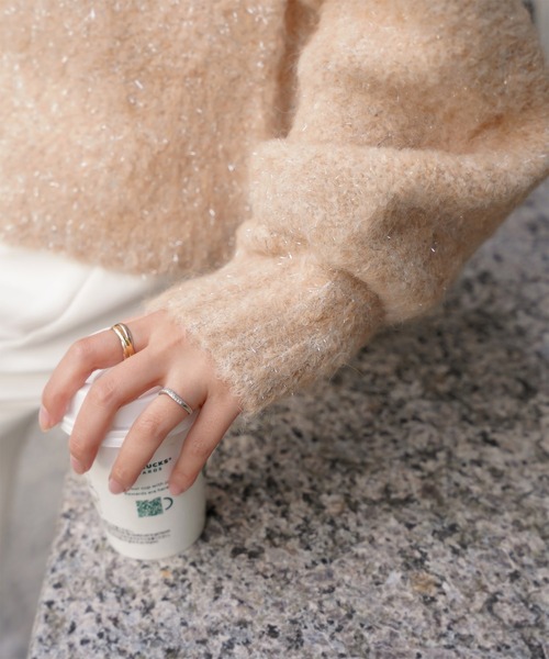 海外大人♡ニット♡ふわふわ♡アイボリー HUIT bouquet（ユイット ブーケ） ニット セーター ラメフワニット