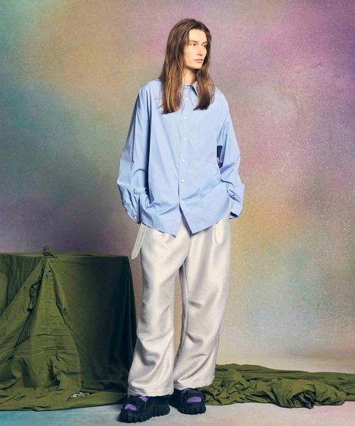 maison special ビックラッフルシャツ ブルー MAISON SPECIAL（メゾンスペシャル）の「Big Ruffle Shirt/ビッグ