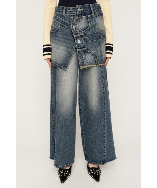 SLY JEANS 裾アシメ変形23インチ脚長効果！ SLY（スライ） ジーンズ デニム デニムパンツ レディース : ZOZOTOWN