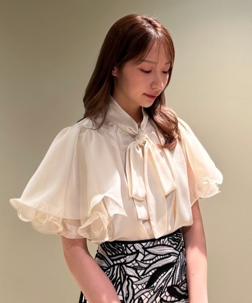 FRAY I.D（フレイ・アイディー） 半袖ブラウス ONE SIZE パープル