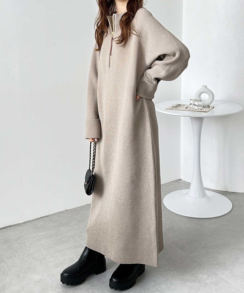 「GeeRA」 ニットワンピース X-LARGE ベージュ系その他 レディース_画像8