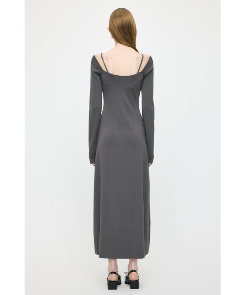 MOUSSY（マウジー） ワンピース 「26年SS新作」OPEN NECK KNIT LONG