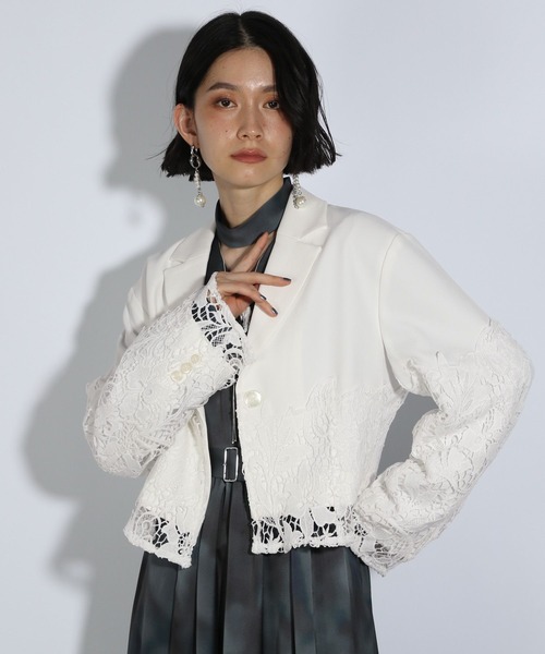 「HARE」 テーラードジャケット FREE ホワイト レディース_画像8