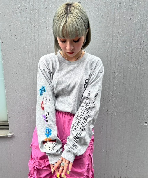 「Candy Stripper」 長袖カットソー 2 グレー レディース_画像9