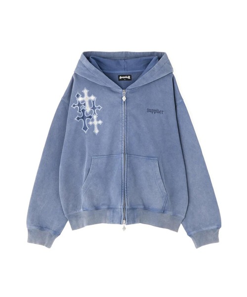 SUPPLIER（サプライヤー） パーカー Cross Rhinestone Zip Hoodie