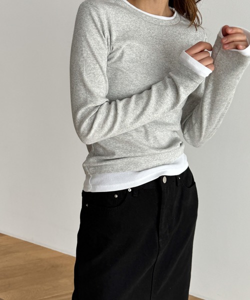 「CANAL JEAN」 「El mar」長袖カットソー ONE SIZE ブラック レディース_画像2