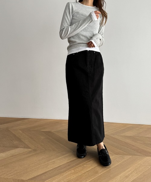 「CANAL JEAN」 「El mar」長袖カットソー ONE SIZE ブラック レディース_画像4