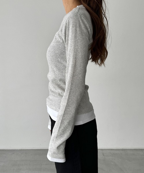 「CANAL JEAN」 「El mar」長袖カットソー ONE SIZE ブラック レディース_画像6