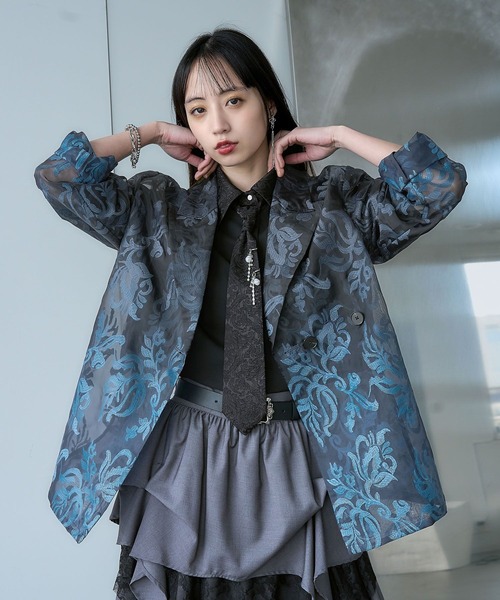 【HARE】パープル テーラードジャケット ハレ ヴィンテージ風 HARE（ハレ）の「【SET UP対応】ショートダブルジャケット(HARE