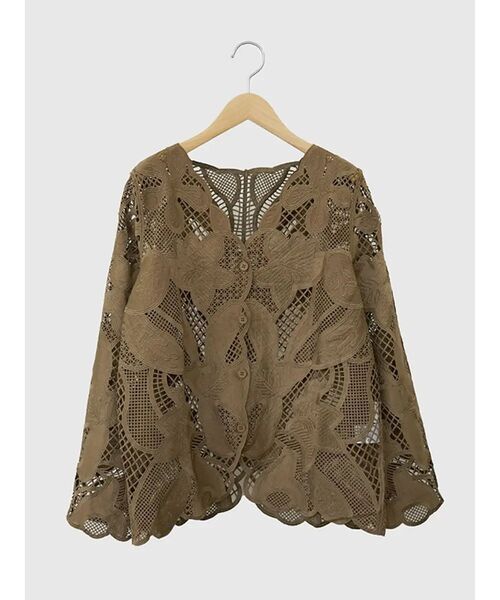 コート アウター Floral lace blouse レディース