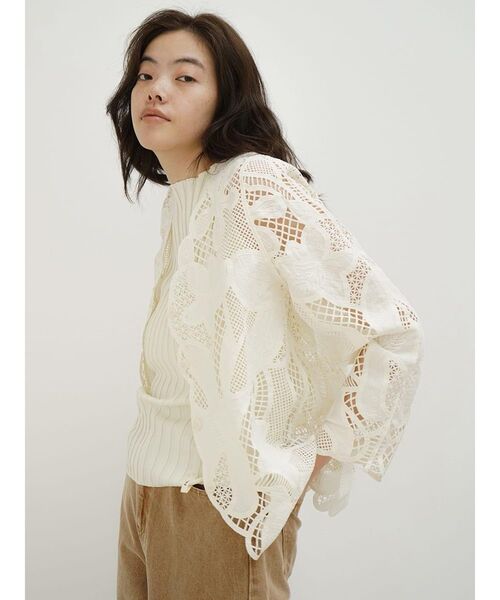 コート アウター Floral lace blouse レディース