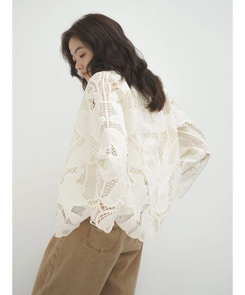コート アウター Floral lace blouse レディース