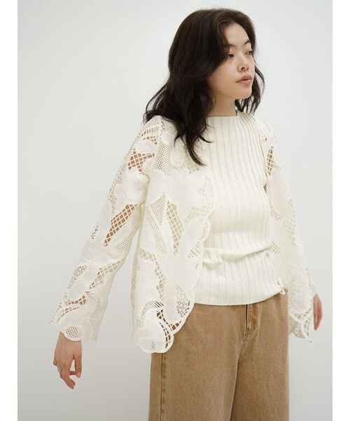 コート アウター Floral lace blouse レディース