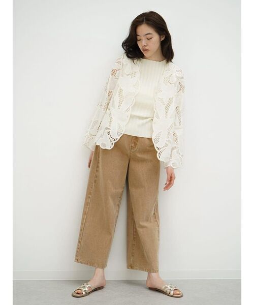 コート アウター Floral lace blouse レディース