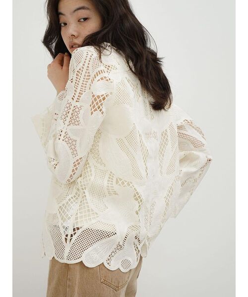 コート アウター Floral lace blouse レディース