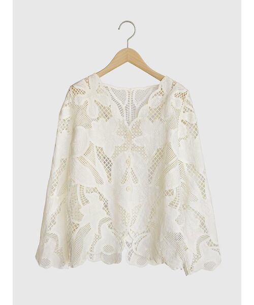 コート アウター Floral lace blouse レディース