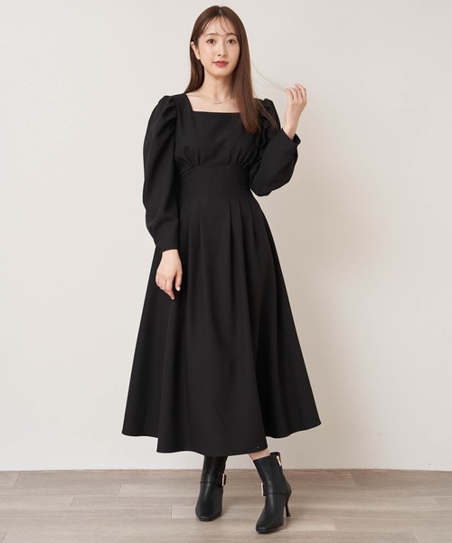 「NOELA」 長袖ワンピース S ブラック レディース_画像2