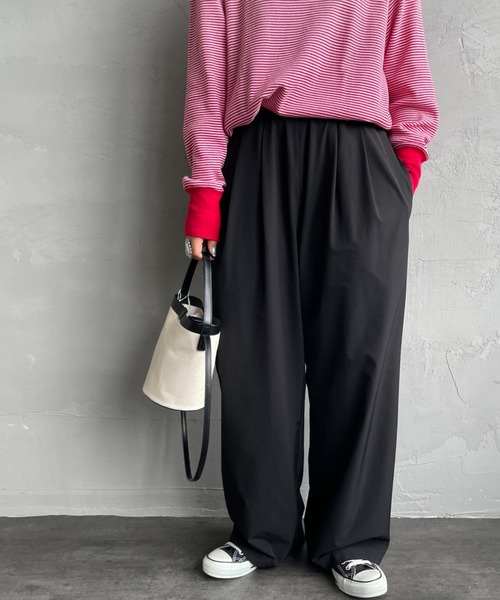 「JEANS FACTORY Clothes」 イージーパンツ F グリーン レディース_画像9