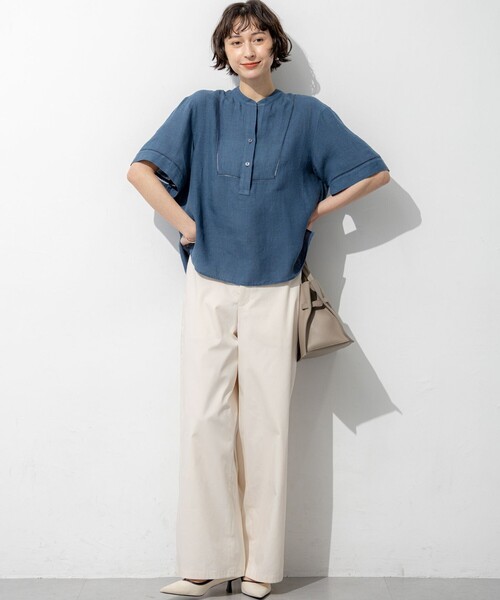 ワイドパンツ パンツ ストレッチライトギャバ チノ レディース