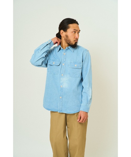 「BIG MIKE」 長袖シャツ X-LARGE ダークインディゴブルー メンズ_画像9