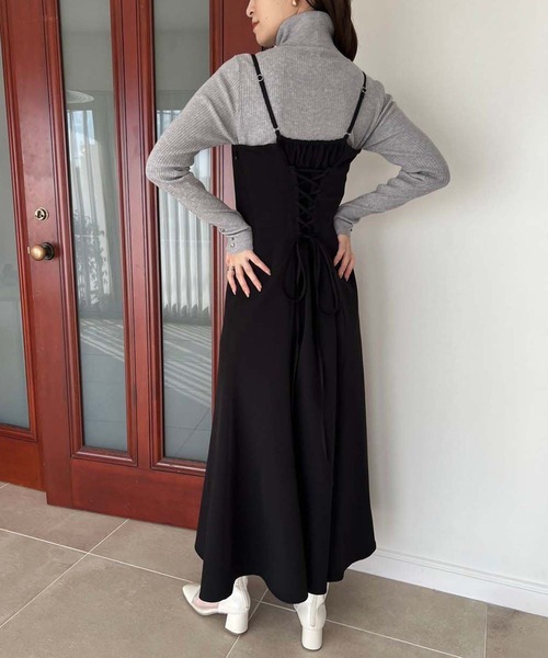 「one after another NICE CLAUP」 キャミソールワンピース MEDIUM ブラック レディース_画像2