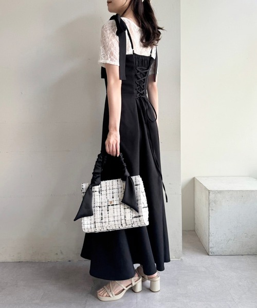 「one after another NICE CLAUP」 キャミソールワンピース MEDIUM ブラック レディース_画像6