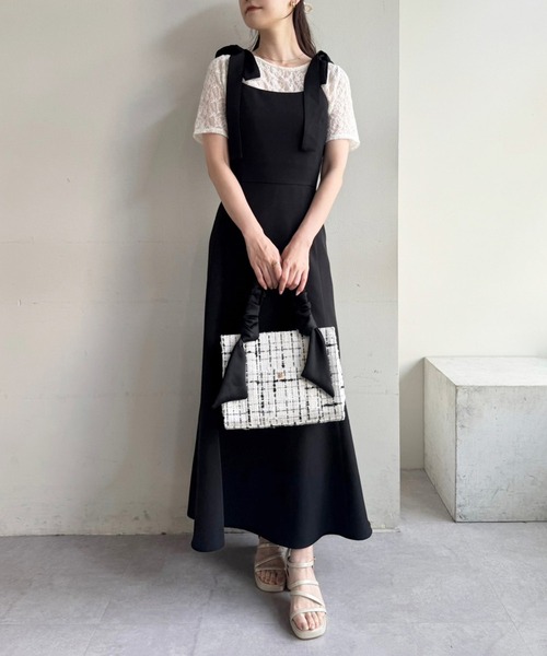 「one after another NICE CLAUP」 キャミソールワンピース MEDIUM ブラック レディース_画像7