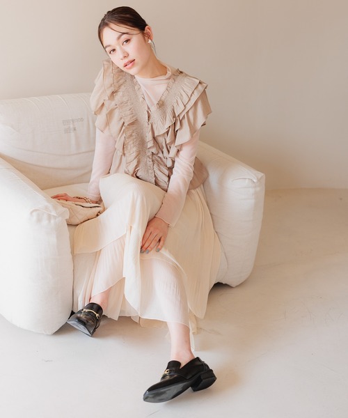 「mysty woman」 ノースリーブブラウス FREE ベージュ レディース_画像2
