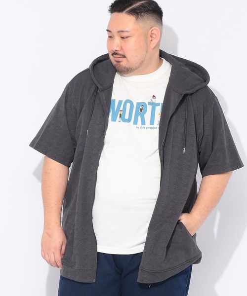 B＆T CLUB（ビーティークラブ） パーカー パーカー 半袖 メンズ 大きい