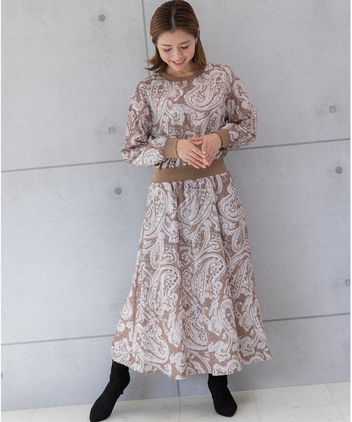 「PREFERIR」 長袖ワンピース MEDIUM ベージュ レディース_画像3