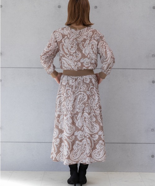 「PREFERIR」 長袖ワンピース MEDIUM ベージュ レディース_画像4