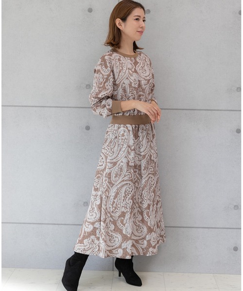 「PREFERIR」 長袖ワンピース MEDIUM ベージュ レディース_画像6