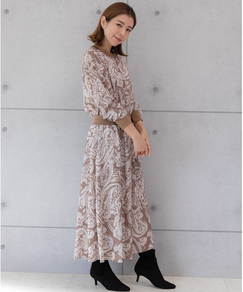 「PREFERIR」 長袖ワンピース MEDIUM ベージュ レディース_画像9