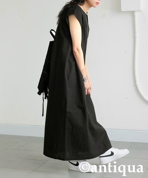 「antiqua」 ノースリーブワンピース ONESIZE オレンジ レディース_画像6