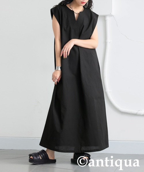 「antiqua」 ノースリーブワンピース ONESIZE オレンジ レディース_画像8